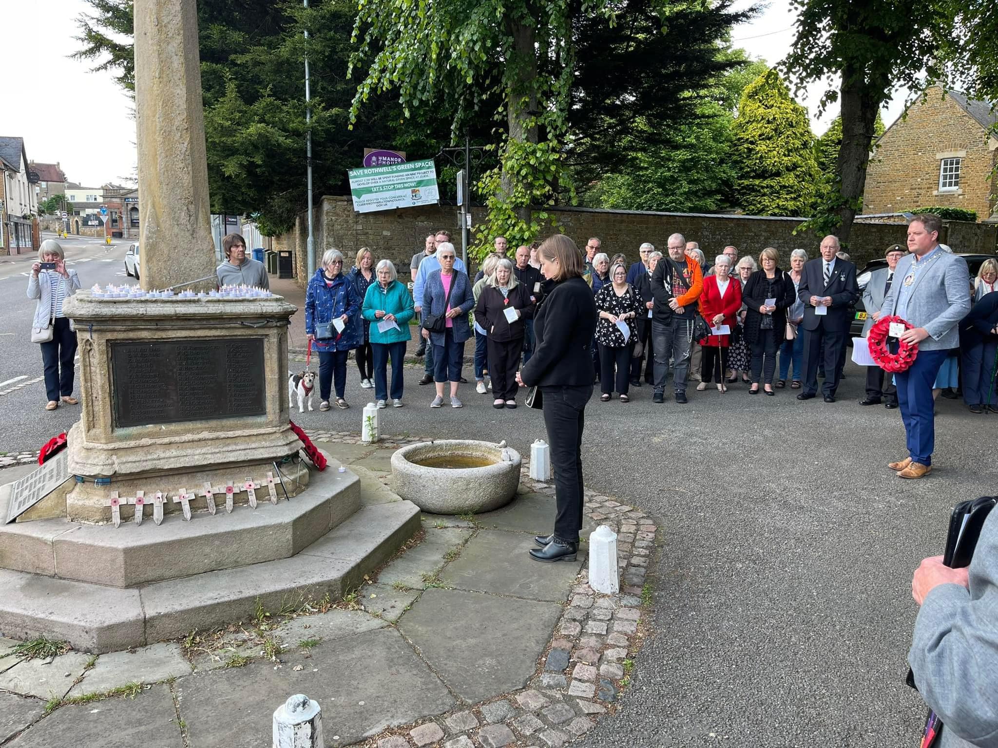 Wreath laying at Rothwell war memorial