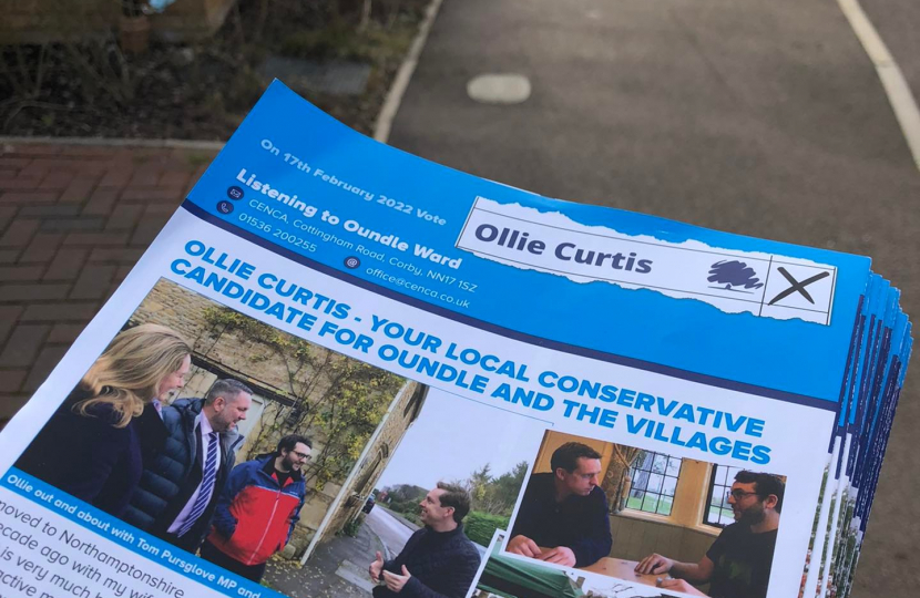 supporting the oundle by-election conservative candidate 2022