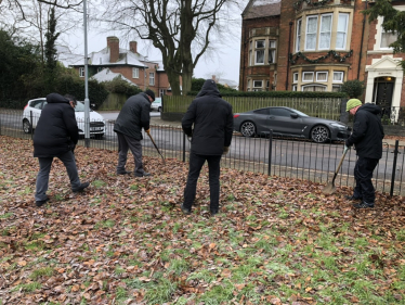 Friends of Rockingham Road Pleasure Park plant bulbs in Kettering, joined by Ash Davies.